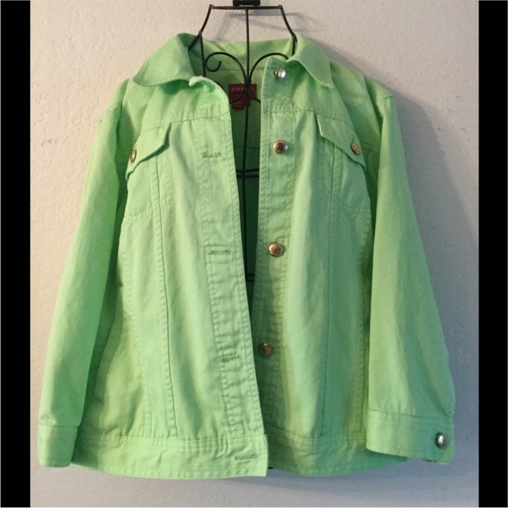 Chaps Light Green Denim Jacket - image 1